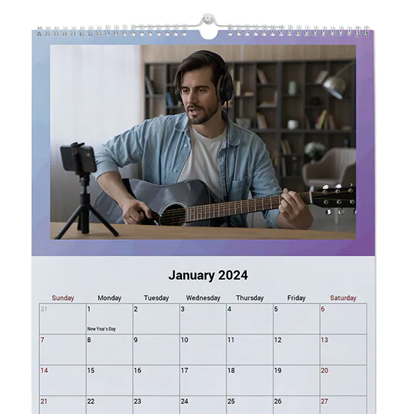 Geometric Purple Wall Calendar