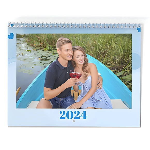 Blue Love Double Page Calendar