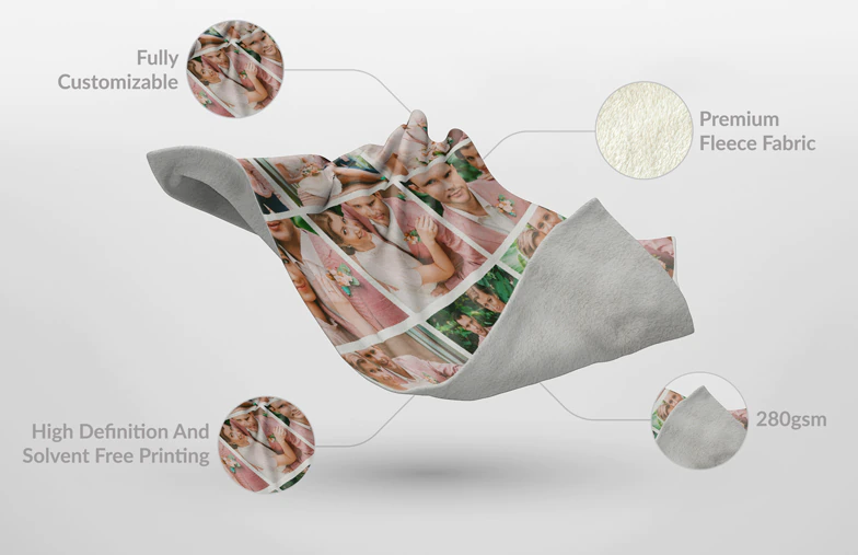 Custom blanket with picture of cat