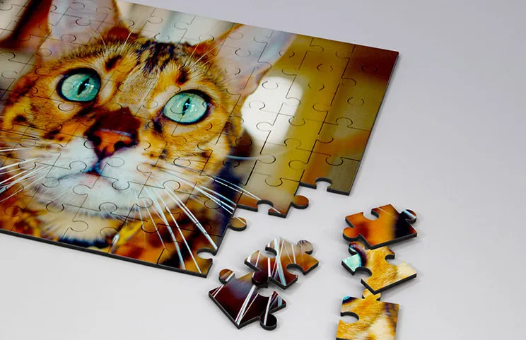 Wooden puzzle of sunset