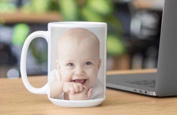 baby photo printed on personalized mug