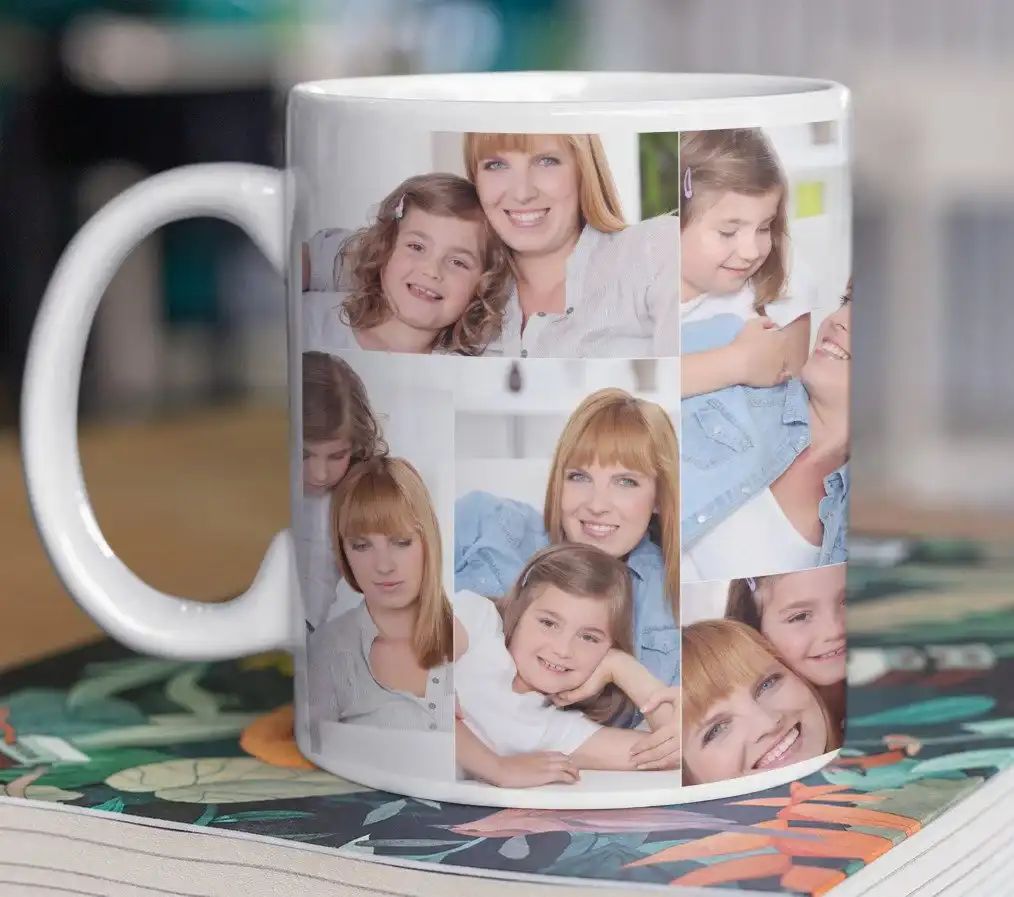 custom mugs with printed photo collage