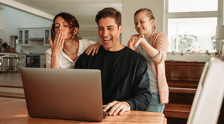 Video call with friends and family