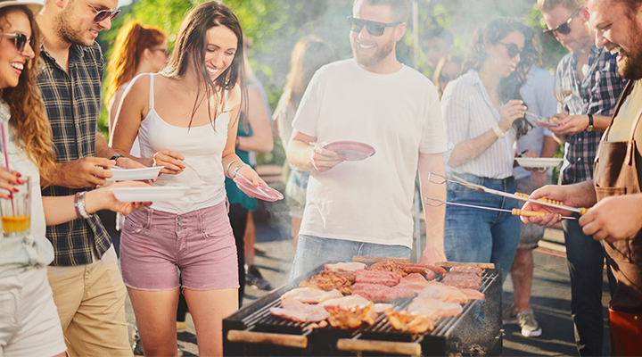 Friends at a summer birthday barbecue