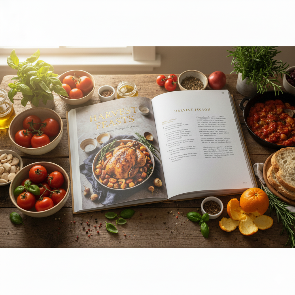 Cookbook photo book theme image.