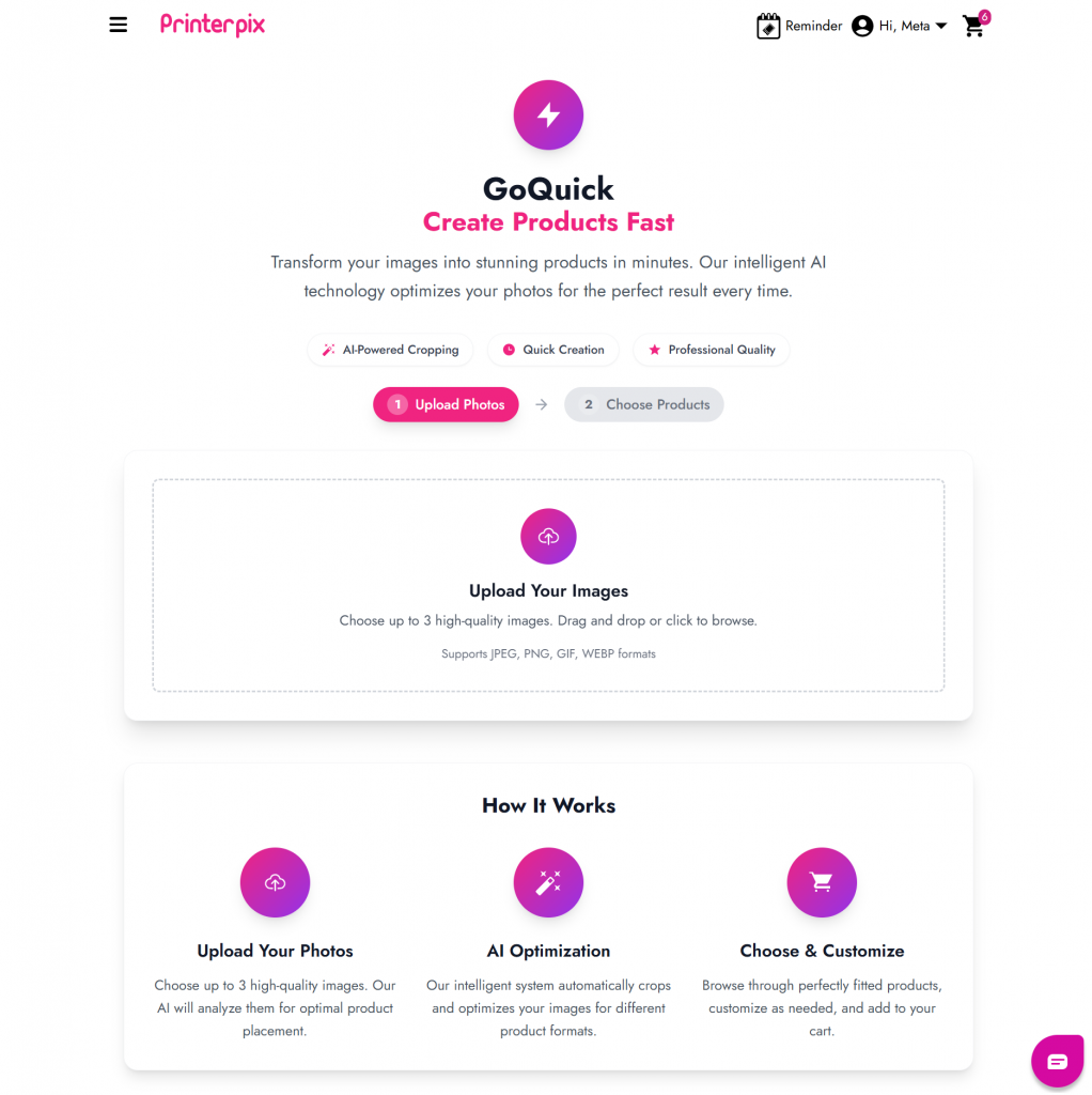 GoQuick landing page.