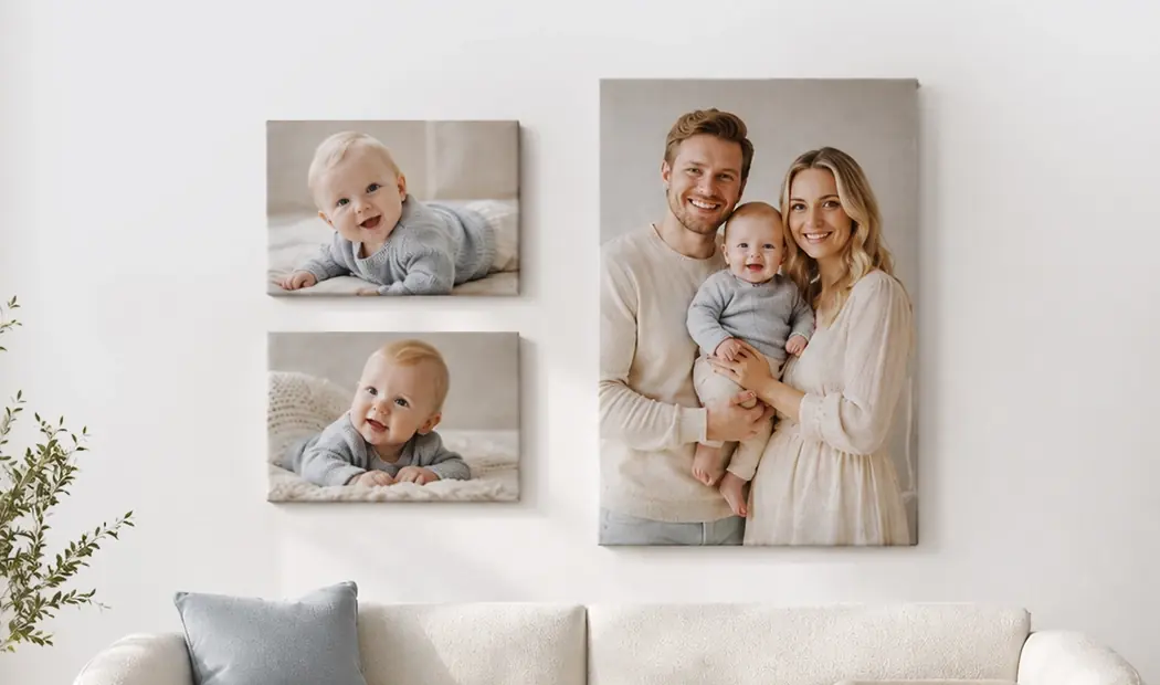 A canvas gallery wall, for his wife