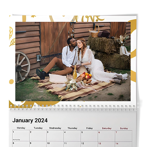 White Gold Double Page Calendar