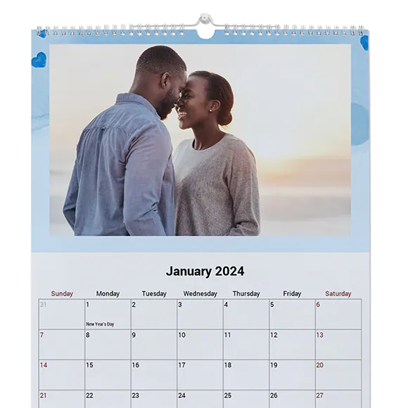 Blue Love Wall Calendar