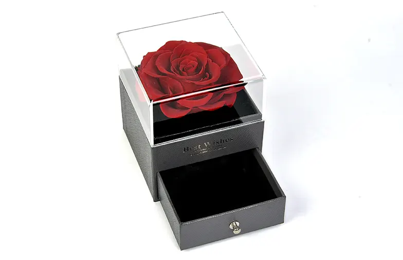 Eternal Rose in Square Box with Drawer