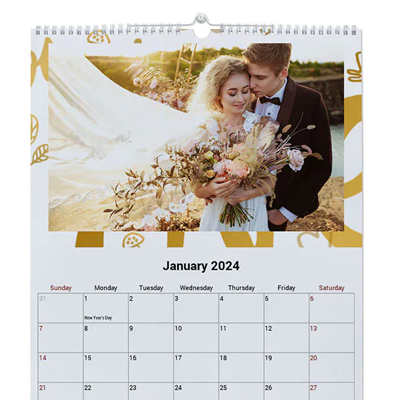 White Gold Wall Calendar