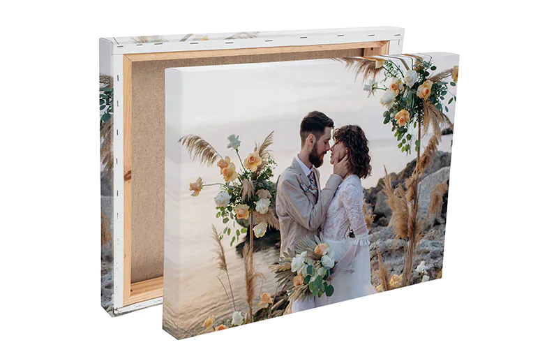 Custom Photo Canvas by Printerpix|little smiling child in hood on canvas print|canvas print sizes|canvas print of a leisurely walk of a couple in the fields|canvas print of a group of joyful young boys and girls running on grass field with joined hands|portrait of a girl on canvas print holding a flower and blowing at it||||| - alternate view