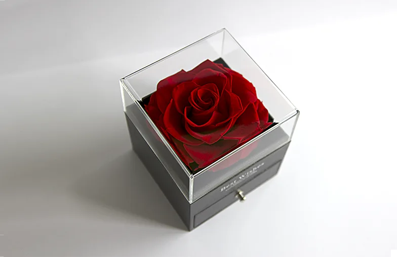 Eternal Rose in Square Box with Drawer