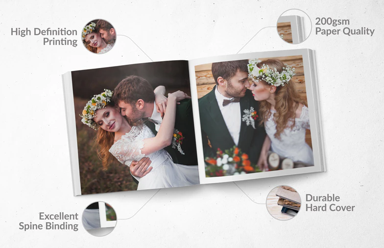 Holiday photo album with custom photo printed cover