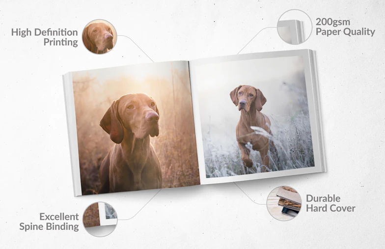 Holiday photo album with custom photo printed cover