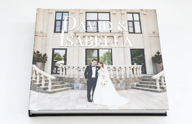 Holiday photo album with custom photo printed cover