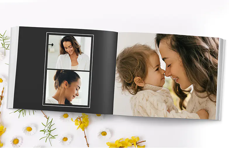 Holiday photo album with custom photo printed cover