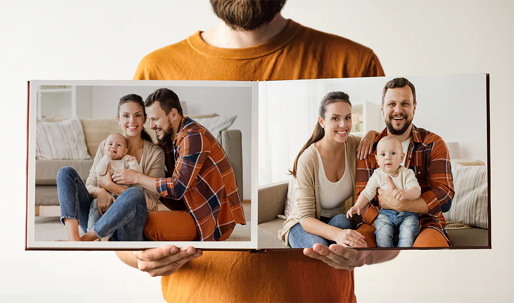 Personalized photo book printed with pictures of the football team and the photo cover