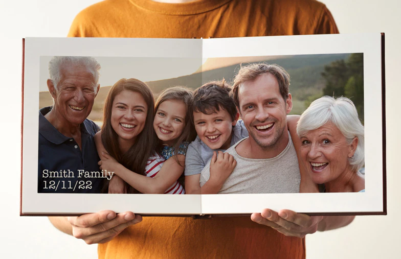Personalized photo book printed with pictures of the football team and the photo cover
