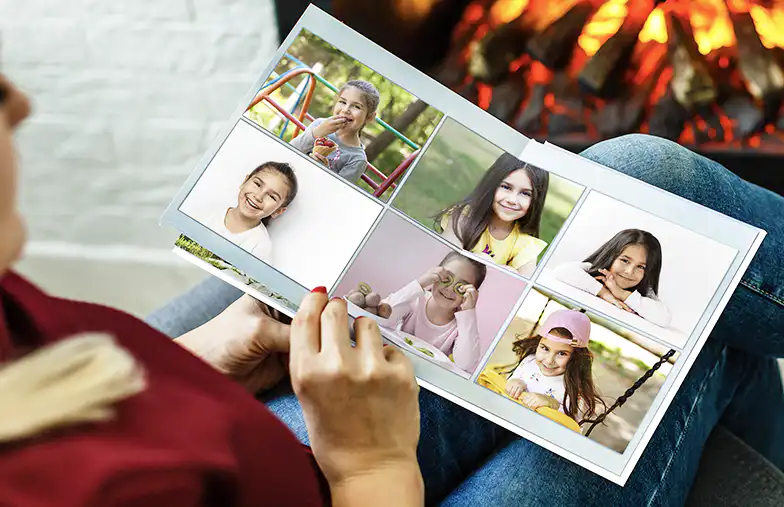 Personalized photo book printed with pictures of the football team and the photo cover
