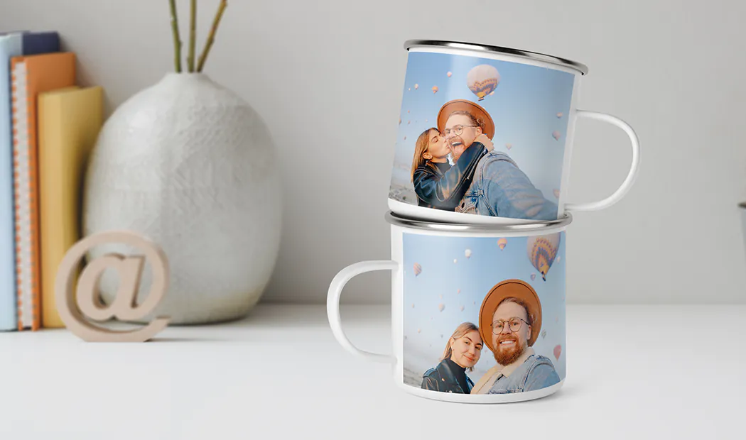 Personalised photo mug with your own photo of a dog on