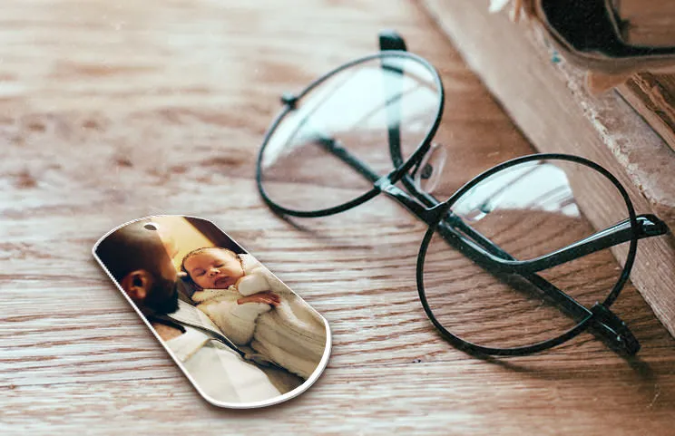 Keychain of father and baby