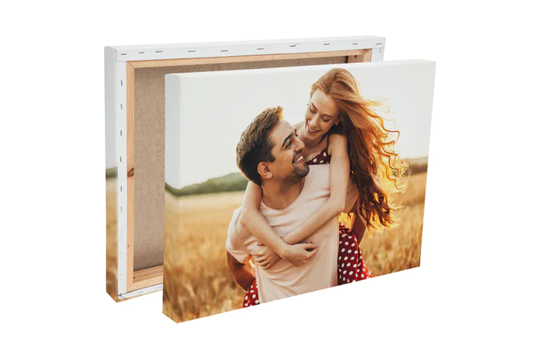 Photo collage of family pictures on canvas print