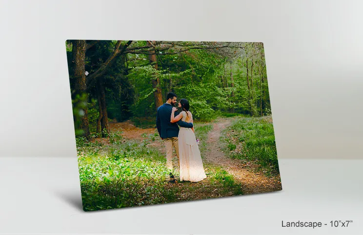10x7 metal print wedding