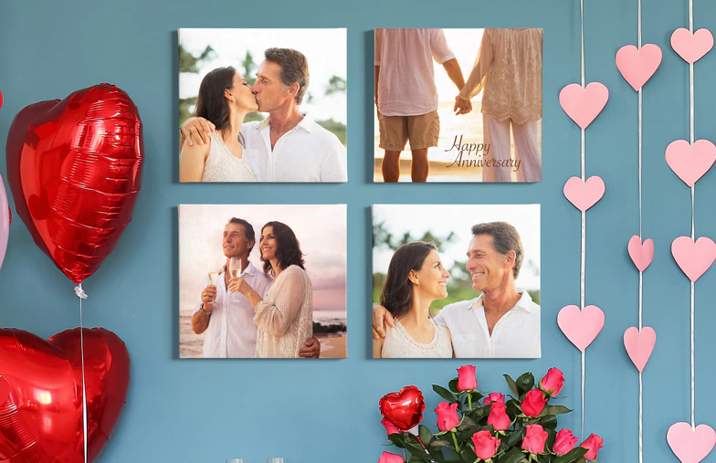 photo collage canvas print on wall