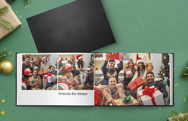 Custom Printerpix photo book with leather cover and personalized design