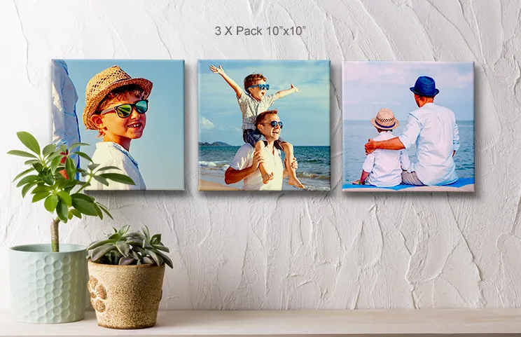 3 pack canvas displays of father and son