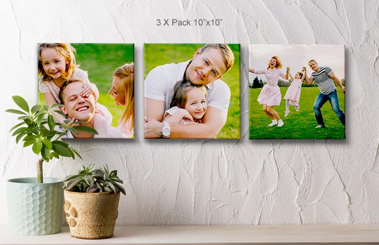 3 pack canvas displays of family in the field