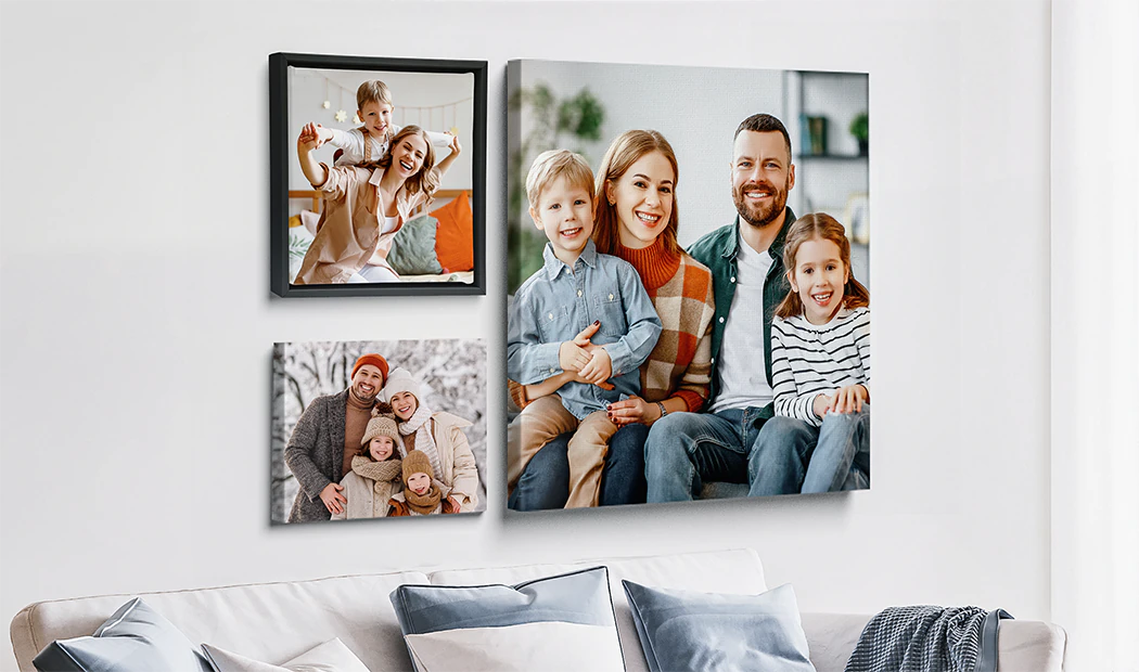 happy family on canvas wall display