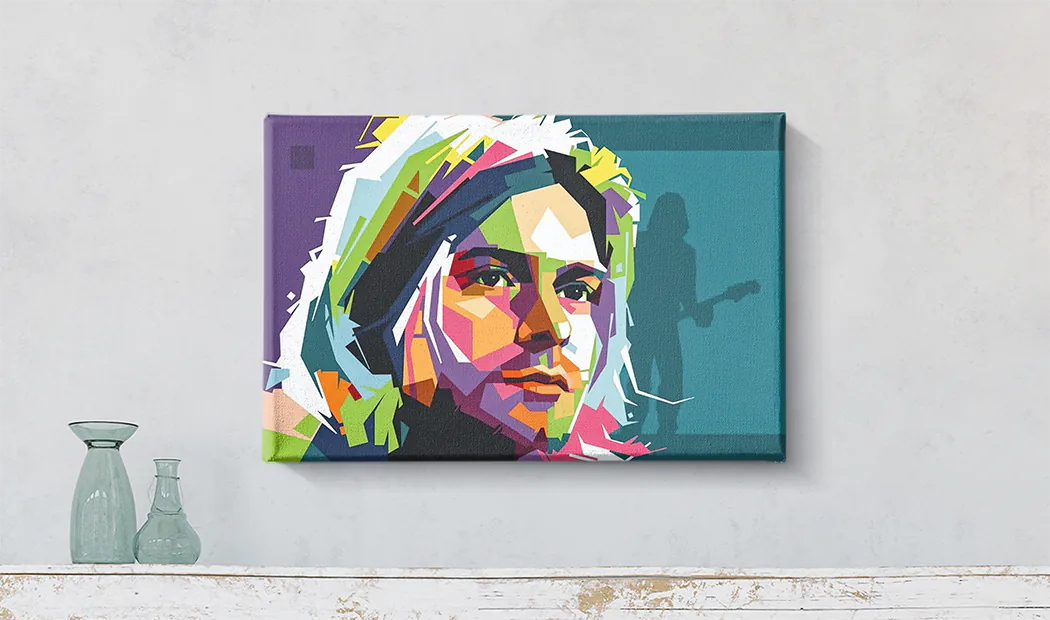 little smiling child in hood on canvas print