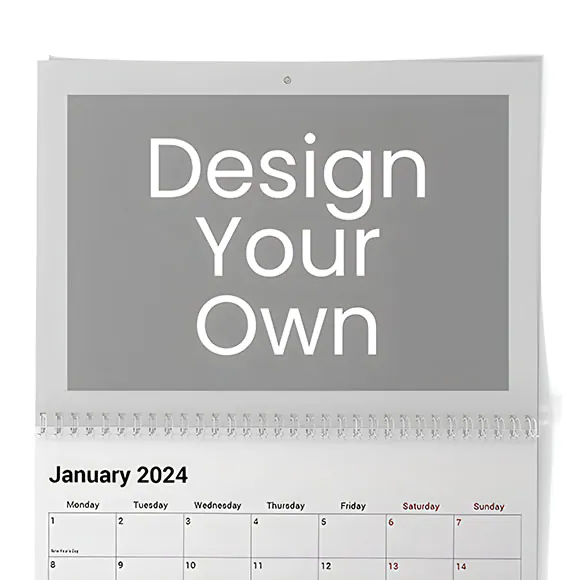Black Floral Double Page Calendar