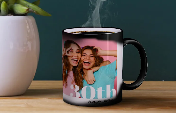 30th birthday bday magic mug in use