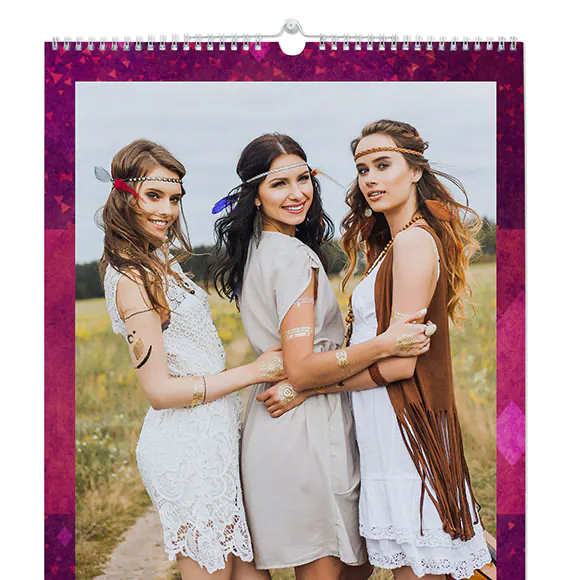 Rhombus Purple Wall Calendar
