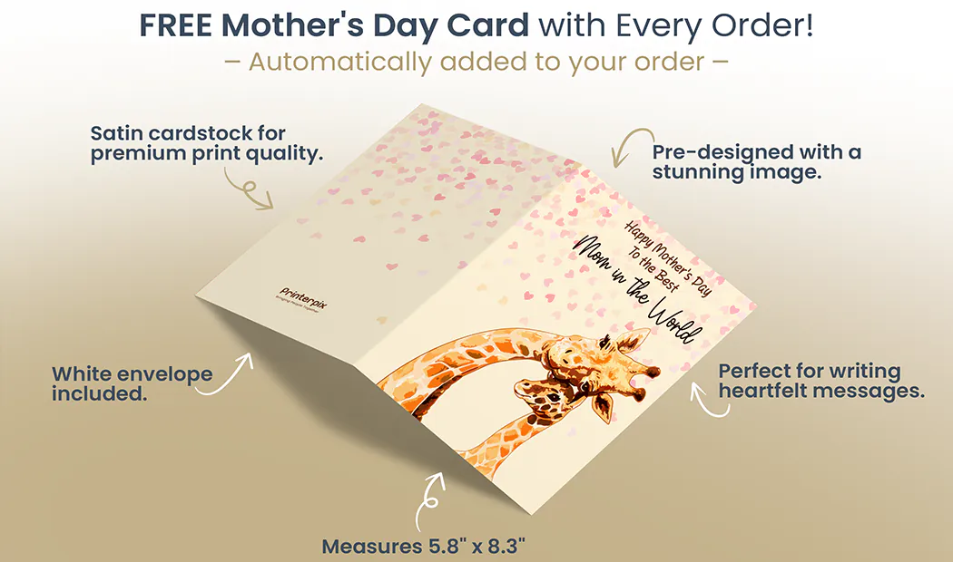 Printed personalized photo book with pictures of mother and son and photo cover