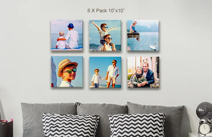 6 pack canvas displays of father and son