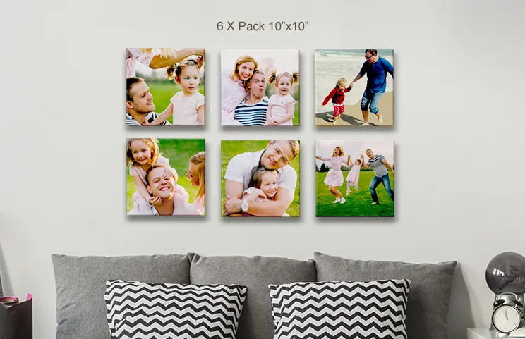 6 pack canvas displays of family in the field