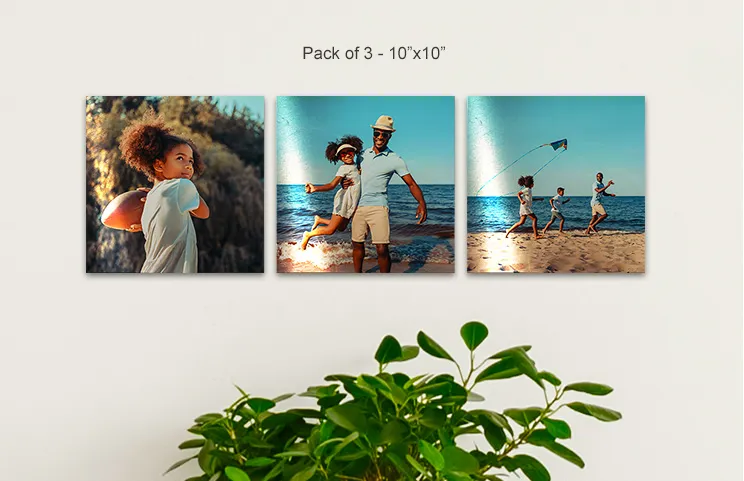 10x10 metal displays of family at beach