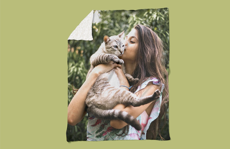 Personalized Cat Photo Blanket
