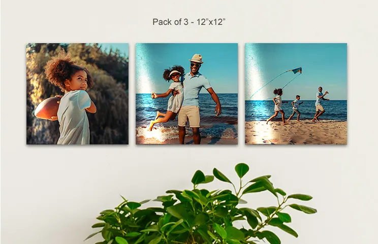 12x10 metal displays of family at beach