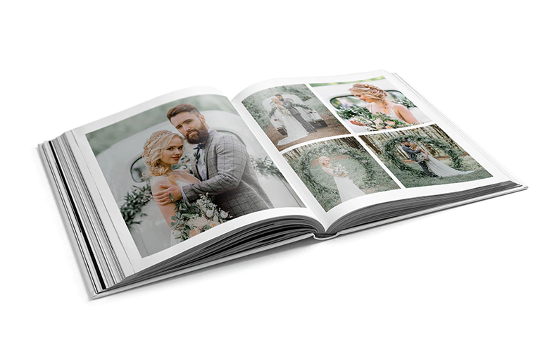 Holiday photo album with custom photo printed cover