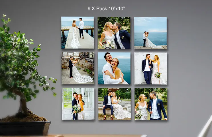 9 pack canvas displays for wedding