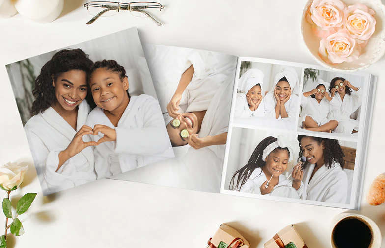 Personalized photo book printed with pictures of the football team and the photo cover