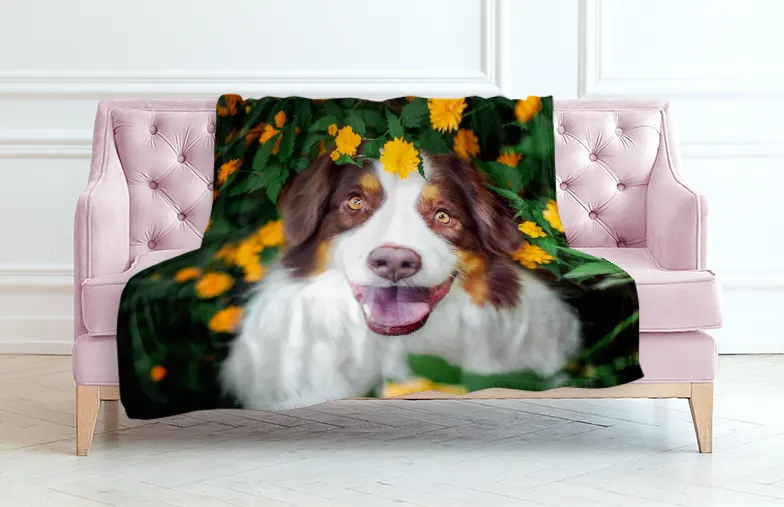 Custom blanket with picture of dog