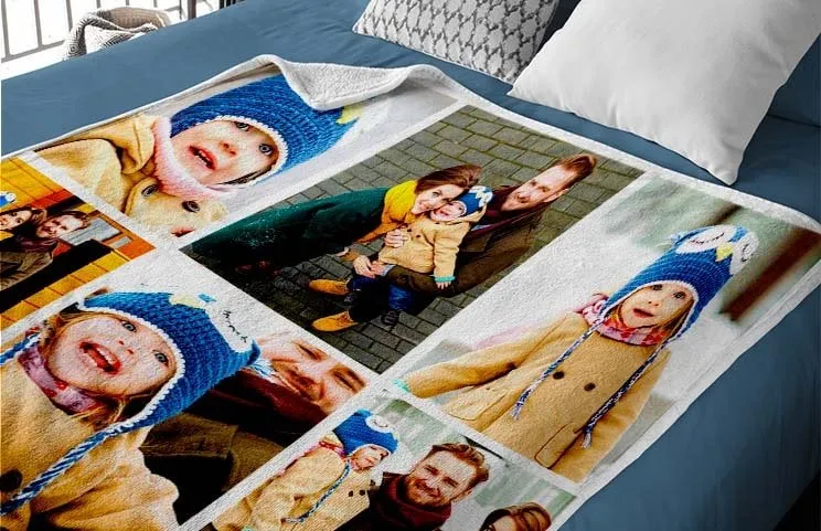 Custom blanket with picture of dog
