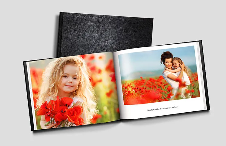 Leather photobook of mother and child