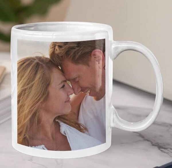 romantic couple photo on custom mug
